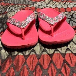 ‼️⚠️SOLD‼️⚠️Floral Flip Flops Crocs